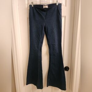 Free People Women's Flared Denim Penny Pull On Pants